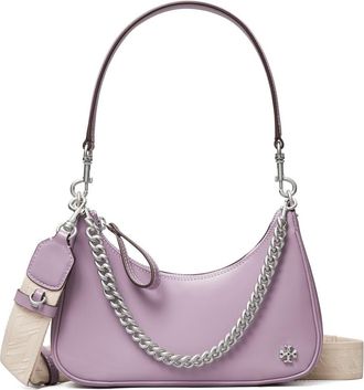 Tory Burch 151 Mercer Patent Small Leather Crescent Bag in Thistle at Nordstrom