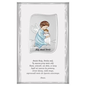 OEM Imagen Plateada Moderna De Un &Aacute;ngel De La Guarda Encima De La Cama Con Grabados Coloridos Tama&ntilde;o: 13,5x21cm Sku: Bc6764f/2col