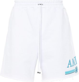 Amiri rubberised-logo cotton shorts - men - Lyocell/Cotton - XXXL - White