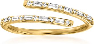 RS Pure by Ross-Simons Diamond Bypass Ring in 14kt Yellow Gold