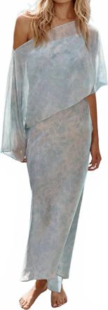 Misa Dalena Figure-Skimming Maxi Dress In Agua Blue Mix