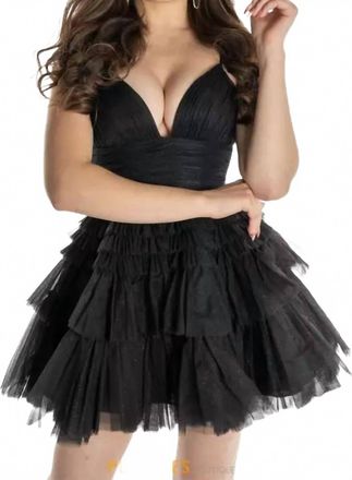 Sherri Hill Tulle Ball Cocktail Dress In Black