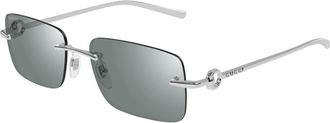 Gucci Gg 1703S Zonnebril - Heren - Zonnebrillen - Grijs - 55 MM - Accessoires