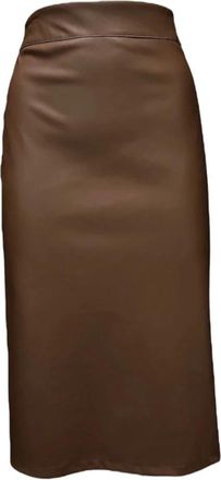 Giulia N Couture Bruine Midi Rokken door Giulia N - Dames - Midirokken - Bruin - XS - Rokken