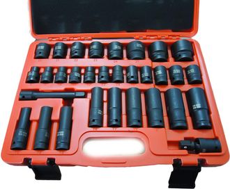 B'S Bs - Set 32 Bussole A Impatto 1/2 Rinforzate Adattatori Avvitatore Pneumatico 05036
