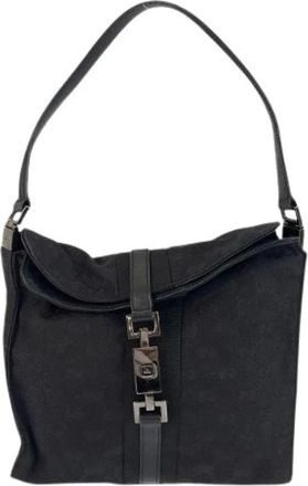 Gucci Pre-owned Shoulder Bags, female, Black, Size: ONE SIZE Pre-owned Canvas Shoulder Bag