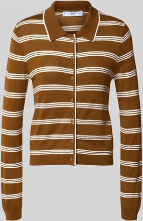 Mango Cardigan mit Polokragen und Knopfleiste in Camel, Gr&ouml;&szlig;e XL