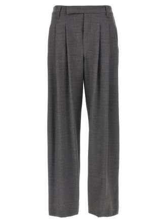 Brunello Cucinelli Gray Virgin Wool Casual Womens Pants