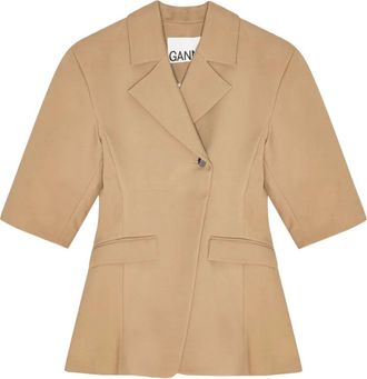 Ganni Blazer a maniche corte - Toni neutri