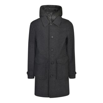 Woolrich Enkelrijige jas - Heren - Mantel - Zwart - L - Wol - Jassen