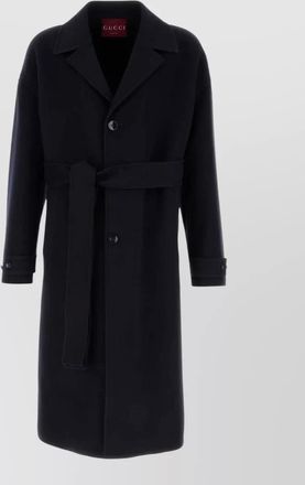 Gucci wool blend coat belted waist long