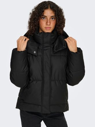 Only Steppjacke ONLY ONLAGNES COATED PUFFER JACKET OTW, Damen, Gr. XS, schwarz, Steppware, Obermaterial: 100% Polyester, unifarben, normal, Jacken Steppjac