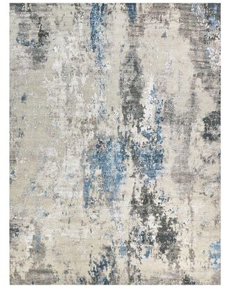 Exquisite Rugs Cosmo Hand-Knotted New Zealand Wool & Bamboo Silk SilverIvory Area Rug