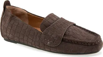 Gentle Souls Sophie Loafer in Chocolate Croc Suede at Nordstrom, Size 7.5