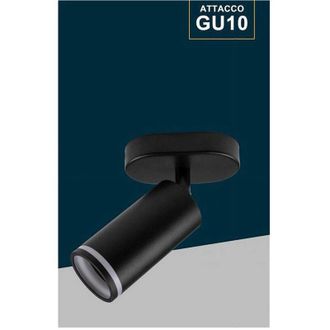 Trade Shop Trade Shop Traesio - Trade Shop - Applique Plafoniera Orientabile Da Soffitto Parete 1 Diffusore Lampada Gu10 Ts-1 - Negro