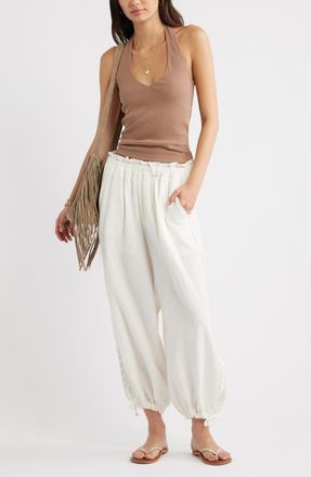 BP. Cotton Gauze Bloomer Pants in Ivory Antique at Nordstrom, Size Xx-Small