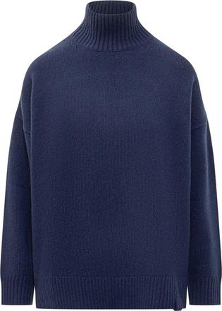 Victoria Beckham Convertible Sweater - Dames - Coltruien - Blauw - M - Wol - Truien & Vesten