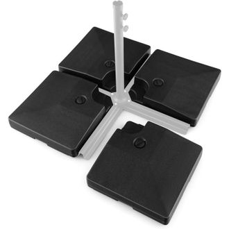 Costway Costway 20 Lx4pcs Soporte Sombrilla Terraza Exterior, Base Para Sombrilla Rellenable De Arena Y Agua, Hdpe, 102 X 102 X 12 Cm, Pie Sombrilla Cuadrada 