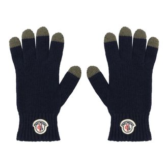 Moncler Accessoires, Heren, Blauw, L, Wol, Wollen Handschoenen