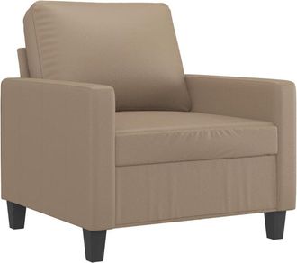 vidaXL Sillón cuero sintético color capuchino 60 cm vidaXL