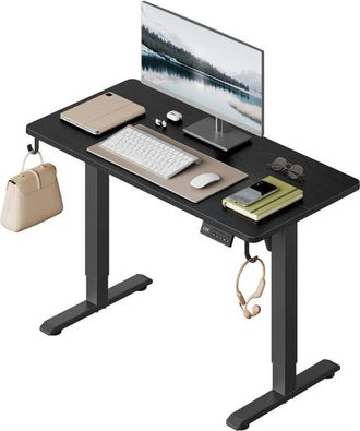 Woltu Scrivania Elettrica Regolabile Altezza 100x48x72-118 cm Nero con 3 Memorie e 2 Ganci