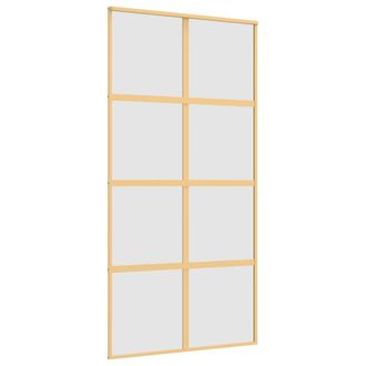 vidaXL Vidaxl - Puerta Corredera Dorada De Vidrio Esg Esmerilado Y Aluminio