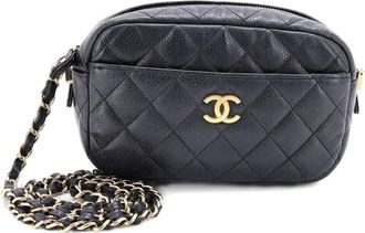 Chanel Camera Case Bag Quilted Caviar Mini crossbody bag - Zwart