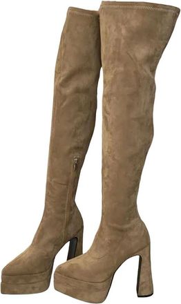 Generic Womens Chunky Platform Over The Knee Boots Pointed Toe High Heel Long Boots