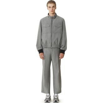 Lanvin Straight-Leg Mohair Wool Pants in Gray at Nordstrom, Size 46 Eu