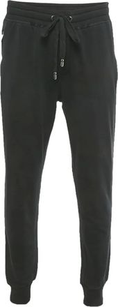 Dolce & Gabbana Pantaloni sportivi in cotone con placca logo - Nero