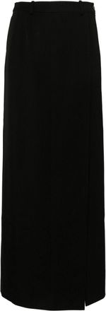 Balenciaga slit tailored maxi skirt - women - Wool/Cotton/Cupro - 38 - Black