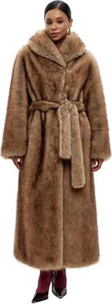 Cesare Gaspari Faux Fur Shearling Jassen - Dames - Jassen - Bruin - L - Polyester - Jassen