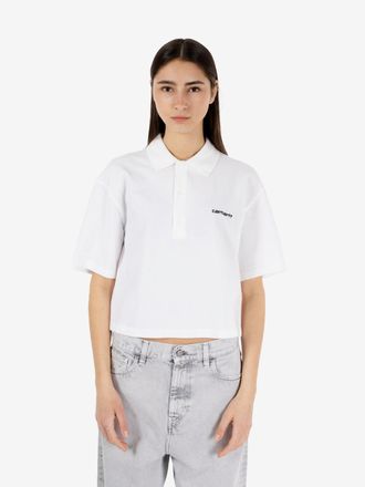 Carhartt Work in Progress W S/S Carhartt Script Polo TS white