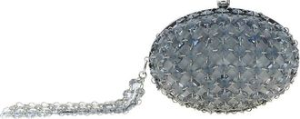 Self Portrait Oval Crystal-chain Clutch Bag