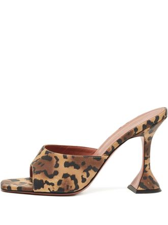 Amina Muaddi Lupita leopard-print heel mules - Brown