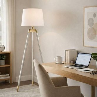 Pagazzi Sophie White & Antique Tripod Floor Lamp