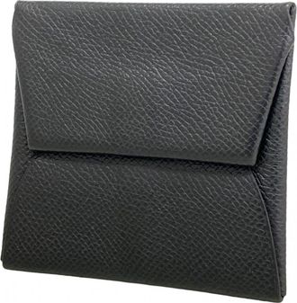 Herm&egrave;s Black Epsom Leather Coin Purse/Coin Case (Pre-Owned)