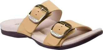 Spenco Womens Spenco Vista Sandals Yellow Leather Arch Support Slip On Slide HAWK2228