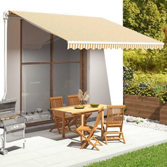 vidaXL Tela De Repuesto Para Toldo Amarillo Y Blanco 4,5x3,5 M Vidaxl