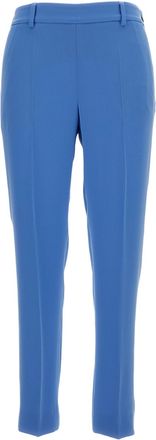 Alberto Biani Light Blue Elasticated Waistband Straight-Leg Trousers