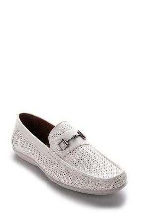 Aston Marc Perforated Bit Loafer in White at Nordstrom Rack, Size 10.5
