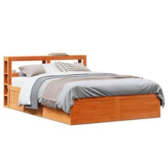 Berkfield Home Bed Frame with Headboard Wax Brown 150x200 cm King Size Solid Wood Pine