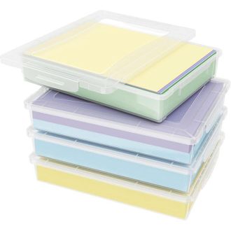 OEM Juego De 4 Cajas De Almacenamiento A4 Con Tapa, Cajas Para Guardar Documentos De Papel, Cajas De Archivo De Cart&oacute;n Y Pl&aacute;stico, Cajas De Almacenamiento