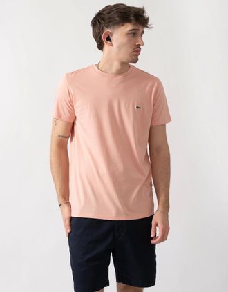 Lacoste Mens Lacoste Mens Crew Neck Pima Cotton Jersey T-Shirt - Miami UI2 - Orange - Size: 40