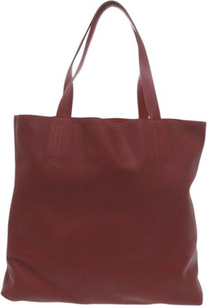Herm&egrave;s Brown Red Color Leather Tote Bag (Pre-Owned)