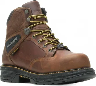Wolverine Mens Hellcat Waterproof Soft Toe Ultraspring 6 Workboot In Brown
