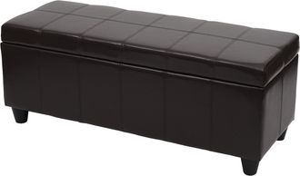 Hhg Hhg - Nunca Usado] Ba&uacute;l Kriens, Asiento De Banco, Polipiel, 45x114x45cm, Marr&oacute;n