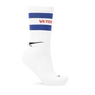 VETEMENTS Socks, unisex, White, Size: M Logo Sock