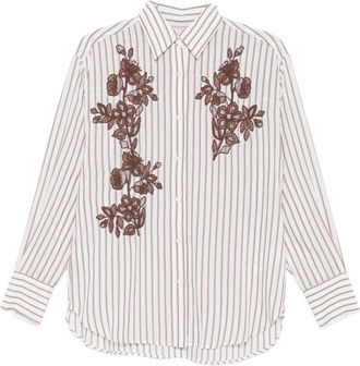 Ermanno Scervino besticktes gestreiftes Hemd