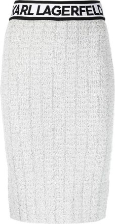Karl Lagerfeld Grijze Rok met Logo Tailleband - Dames - Kokerrokken - Grijs - XS - Rokken